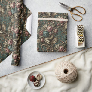 Litanie van Aristocraten - Gotische Bloemen Ontwer Cadeaupapier
