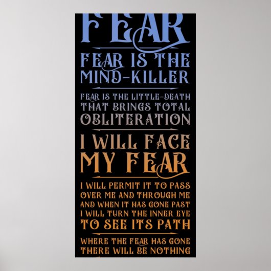 Litany against Fear Dune 2021 Poster (Voorkant)