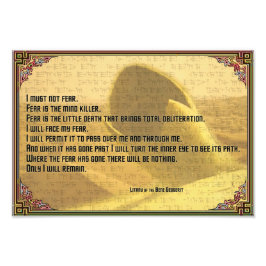 Litany Against Fear Shai Hulud and Fremen Text Foto Afdruk