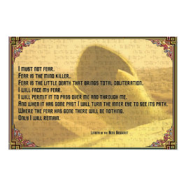 Litany Against Fear Shai Hulud and Fremen Text Foto Afdruk