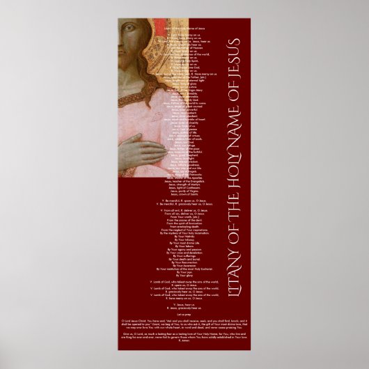 litany of the heiliy name of jesus poster (Voorkant)