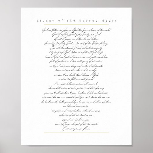 Litany of the Sacred Heart Poster (Voorkant)