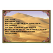 Litany tegen angst foto afdruk (Voorkant)