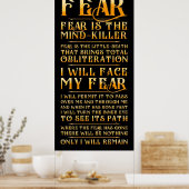 Litany tegen angst poster (Keuken)