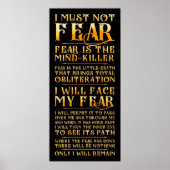 Litany tegen angst poster (Voorkant)