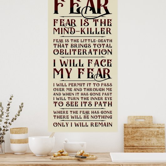 Litany tegen angst v2 poster (Keuken)