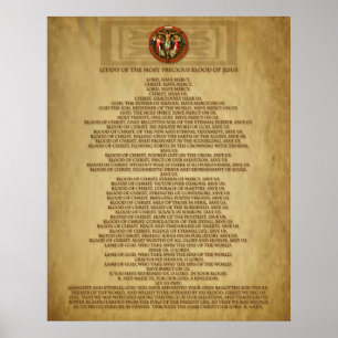 LITANY VAN DE MEEST PRECIOUA BLOED JESUS POSTER
