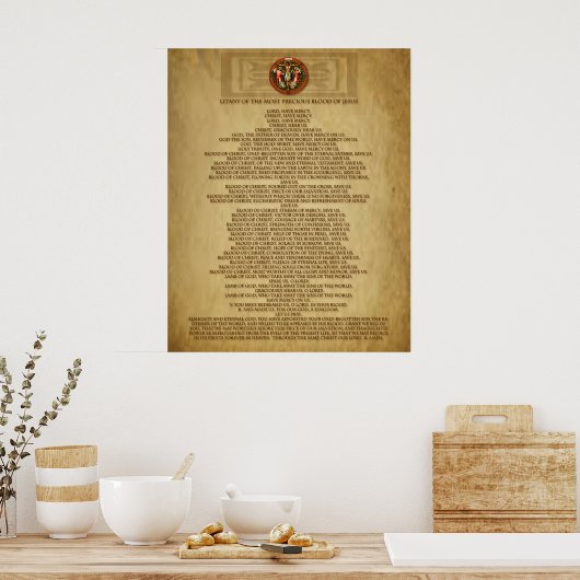LITANY VAN DE MEEST PRECIOUA BLOED JESUS POSTER (Keuken)