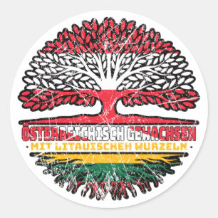 Litauisch Litauisch Österreichisch Österreich Baum Ronde Sticker