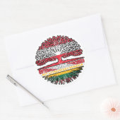 Litauisch Litauisch Österreichisch Österreich Baum Ronde Sticker (Envelop)