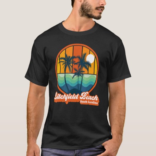 Litchfield Beach South Carolina Summer 90s Beach S T-shirt (Voorkant)