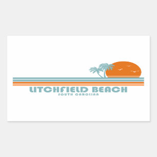 Litchfield Beach South Carolina Sun Palm Trees Rechthoekige Sticker