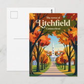 Litchfield Connecticut Briefkaart (Voorkant / Achterkant)