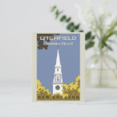  Litchfield Connecticut Church Travel Briefkaart (Staand voorkant)