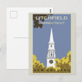  Litchfield Connecticut Church Travel Briefkaart (Voorkant / Achterkant)