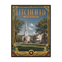 Litchfield Connecticut Vintage Art Deco Gouden Tij