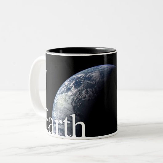 LITD Planet-Mok: Aarde Tweekleurige Koffiemok (Voorkant links)