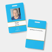 Lite Blue Employee ID Badge (Voor- en achterkant)