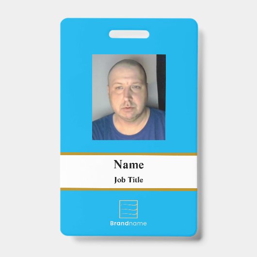Lite Blue Employee ID Badge (Voorzijde)