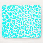 Lite Blue Leopard Print Muismat (Voorkant)