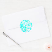 Lite Blue Leopard Print Ronde Sticker (Envelop)