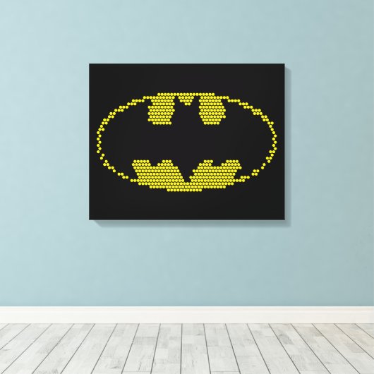Lite-Brite Bat Emblem Canvas Afdruk (Insitu (Houten vloer))