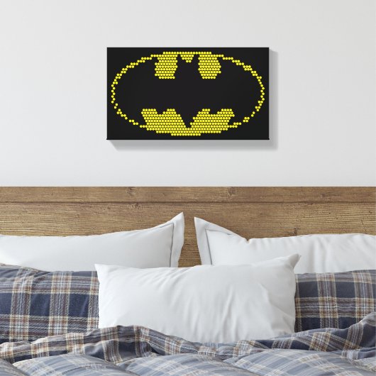 Lite-Brite Bat Emblem Canvas Afdruk (Insitu (Slaapkamer))