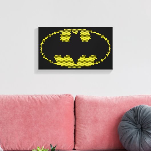 Lite-Brite Bat Emblem Canvas Afdruk (Insitu (Woonkamer))