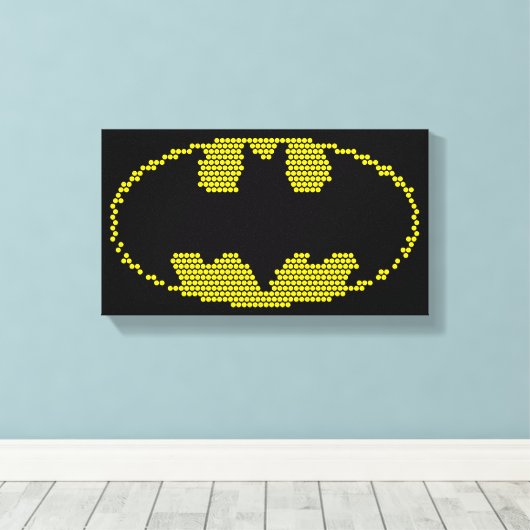 Lite-Brite Bat Emblem Canvas Afdruk (Insitu (Houten vloer))
