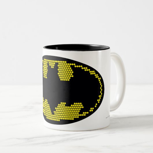 Lite-Brite Bat Emblem Tweekleurige Koffiemok (Voorkant rechts)