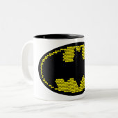 Lite-Brite Bat Emblem Tweekleurige Koffiemok (Voorkant links)
