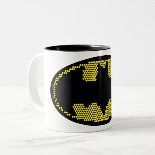 Lite-Brite Bat Emblem Tweekleurige Koffiemok (Voorkant links)