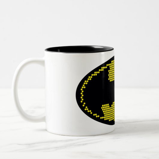 Lite-Brite Bat Emblem Tweekleurige Koffiemok (Links)