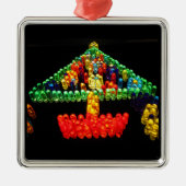 Lite Brite kerstboom Metalen Ornament (Voorkant)