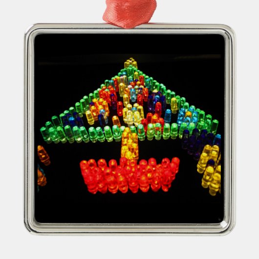 Lite Brite kerstboom Metalen Ornament (Voorkant)