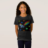 Lite Brite Unicorn en Rainbow Nostalgia van 1980 T-shirt (Voorkant volledig)