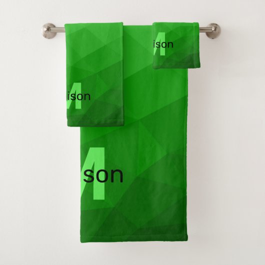 Lite green gradient geometry mesh patroon mesh pat bad handdoek (Insitu)