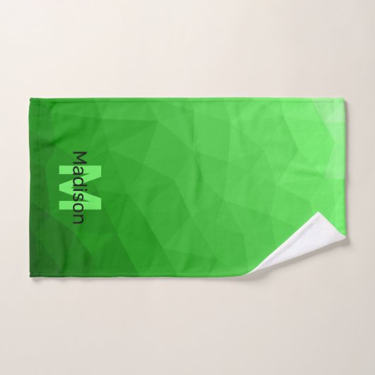 Lite green gradient geometry mesh patroon mesh pat bad handdoek (Handdoek)