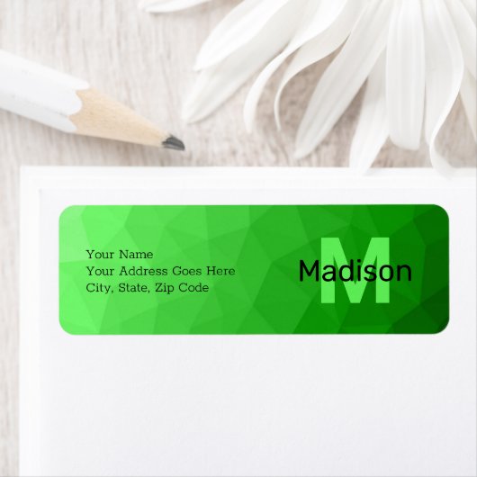 Lite green gradient geometry mesh patroon mesh pat etiket (Insitu)