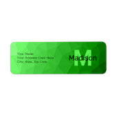 Lite green gradient geometry mesh patroon mesh pat etiket (Voorkant)