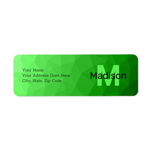 Lite green gradient geometry mesh patroon mesh pat etiket (Voorkant)