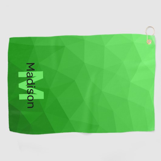 Lite green gradient geometry mesh patroon mesh pat golfhanddoek (Horizontaal)