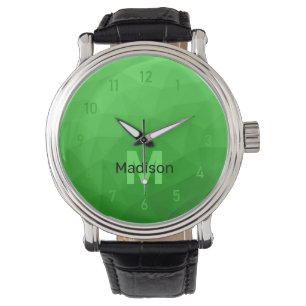 Lite green gradient geometry mesh patroon mesh pat horloge