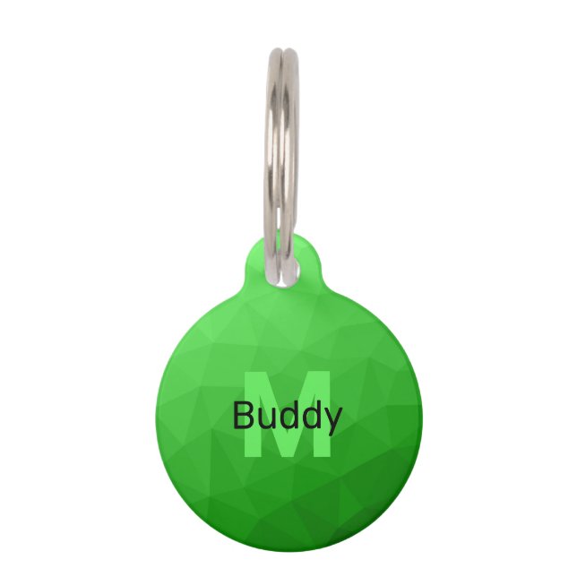 Lite green gradient geometry mesh patroon mesh pat huisdierpenning (Voorkant)