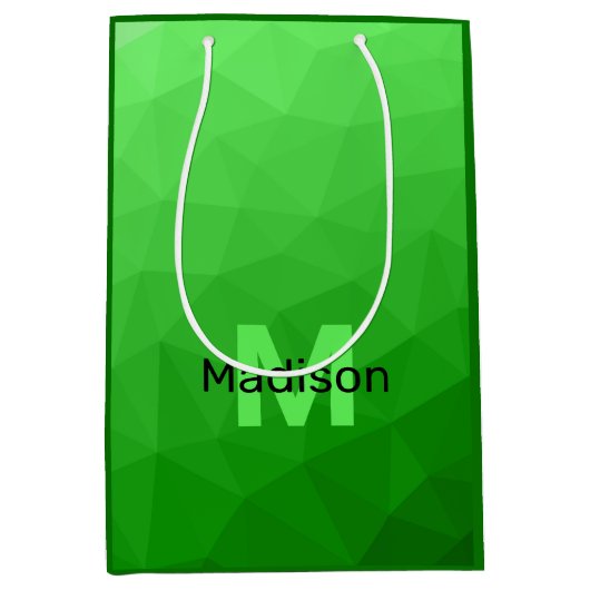 Lite green gradient geometry mesh patroon mesh pat medium cadeauzakje (Voorkant)