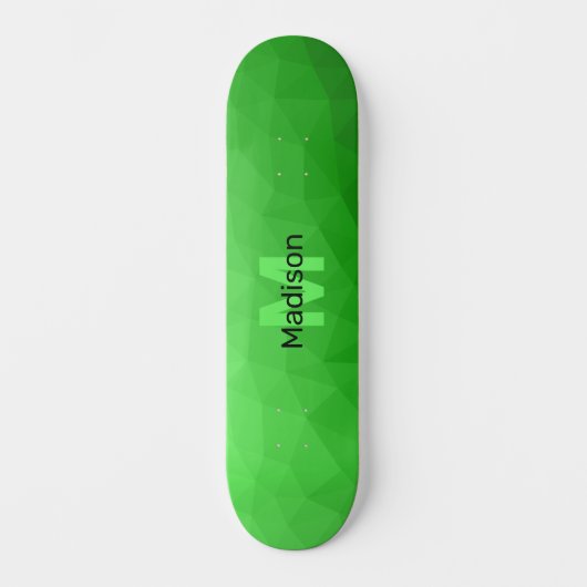 Lite green gradient geometry mesh patroon mesh pat persoonlijk skateboard (Voorkant)
