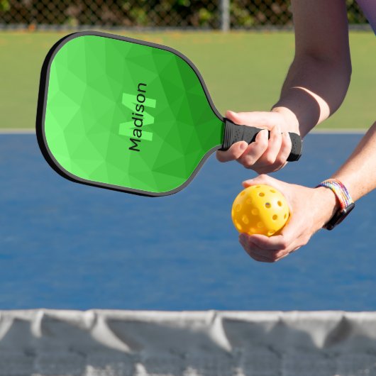 Lite green gradient geometry mesh patroon mesh pat pickleball paddle (Insitu)