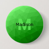 Lite green gradient geometry mesh patroon mesh pat ronde button 7,6 cm (Voorkant)