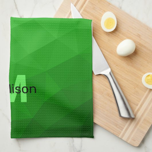 Lite green gradient geometry mesh patroon mesh pat theedoek (Quarter Fold)