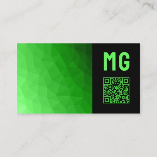 Lite green gradient geometry mesh patroon mesh pat visitekaartje (Achterkant)